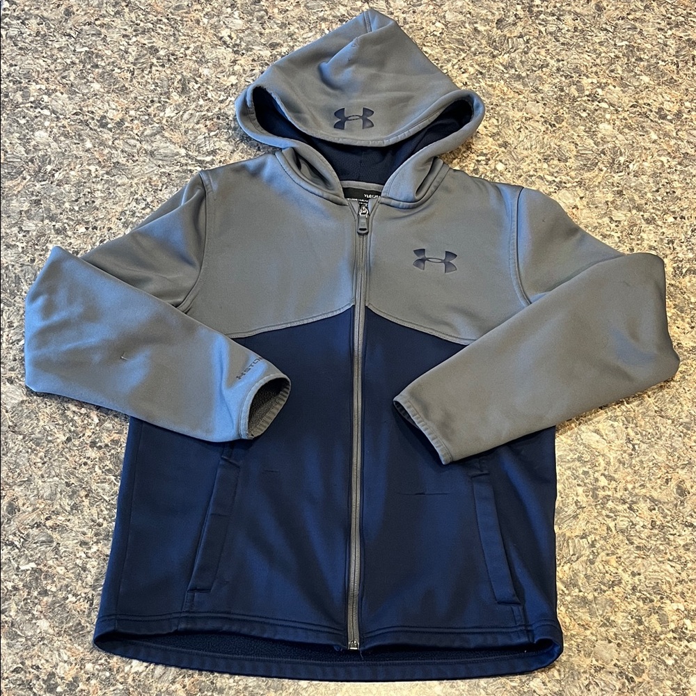 Under Armour Kids' Two-Tone Gray and Navy Hoodie